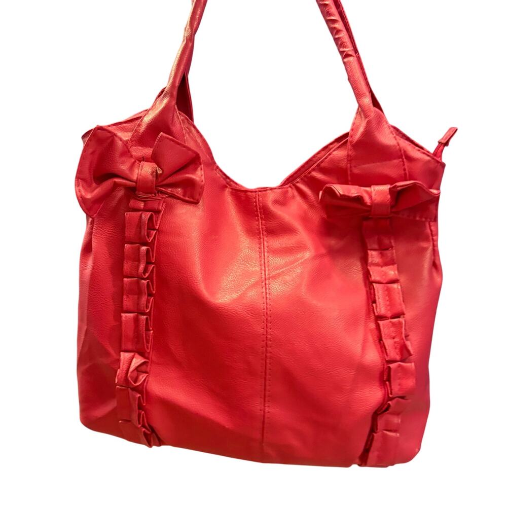 Y2K Paris Hilton Barbie Core Bow Detail Satchel Tote with Chunky Detail